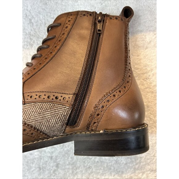 Thomas And Vine Jarret Wing Tip Brown Leather Boots Side Zip Men SZ 9.5 New main image 11